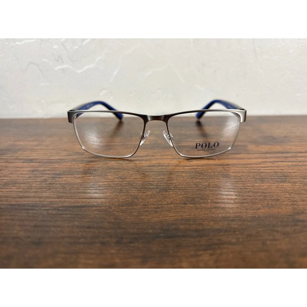 Polo Ralph Lauren PH1229 9001 Silver Blue Rectangular Eyeglass Frames 54-17-145